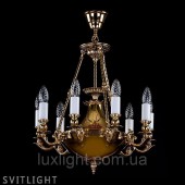 Люстра класична на 9 лампочок (Латунь) DAFNE ANTIQUE BRASS Artglass